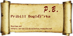 Pribill Boglárka névjegykártya