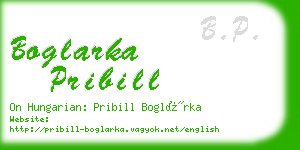 boglarka pribill business card